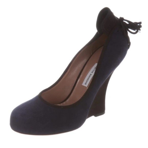 TABITHA SIMMONS Suede Wedge Pumps Size: 8.5 - Picture 1 of 5